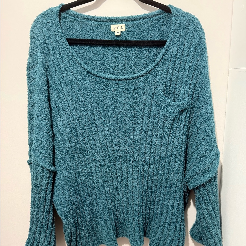 POL Teal Slouchy Sweater